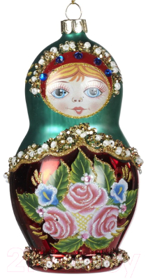 

Елочная игрушка Goodwill, Зеленый;красный;с рисунком, Матрешка / YA 92211-1
