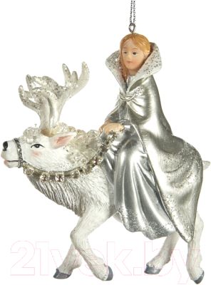 

Елочная игрушка Goodwill, Белый;серебристый, Снежная королева на олене / TR 26148