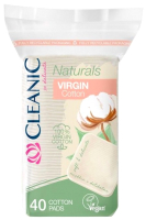Ватные диски Cleanic Naturals Virgin Cotton квадратные (40шт) - 