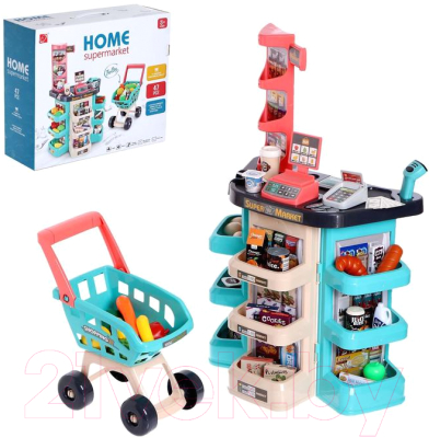 Магазин игрушечный Sima-Land Супермаркет 47 предметов / 5081504 (бирюзовый)