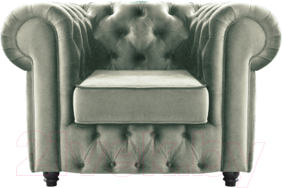 Кресло мягкое Brioli Честерфилд (B8/светло-серый)