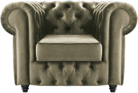 Кресло мягкое Brioli Честерфилд (B10/серо-коричневый) - 