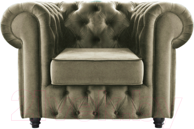 Кресло мягкое Brioli Честерфилд (B10/серо-коричневый)