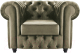 Кресло мягкое Brioli Честерфилд (B10/серо-коричневый) - 