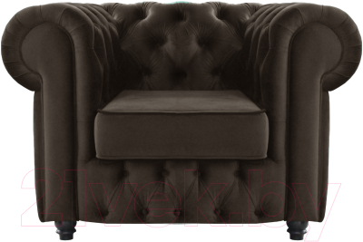 Кресло мягкое Brioli Честерфилд (B74/коричневый)