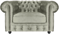 Кресло мягкое Brioli Честер Классик (B8/светло-серый) - 