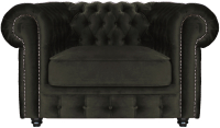 Кресло мягкое Brioli Честер Классик (B17/темно-серый) - 