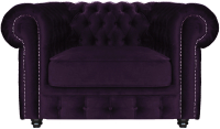 Кресло мягкое Brioli Честер Классик (B40/фиолетовый) - 