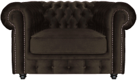 Кресло мягкое Brioli Честер Классик (B74/коричневый) - 