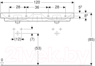 Умывальник Geberit Smyle Square 500.223.01.1