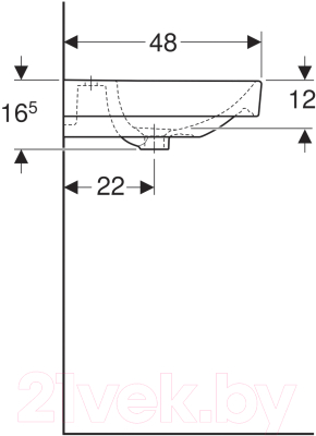 Умывальник Geberit Smyle Square 500.223.01.1