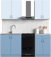 Кухонный гарнитур S-Company Клео колор 1.4 (капри синий/лазурный) - 
