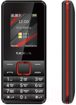 Мобильный телефон Texet TM-207 (черный/красный)