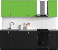 Кухонный гарнитур S-Company Клео колор 2.0 (черный/зеленый) - 