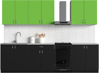Кухонный гарнитур S-Company Клео колор 2.4 (черный/зеленый) - 