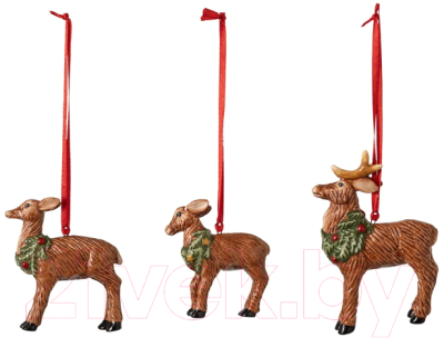 

Набор ёлочных игрушек Villeroy & Boch, Коричневый, Nostalgic Ornaments. Семья оленей / 14-8331-6688