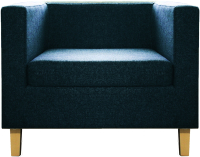 Кресло мягкое Brioli Билли Д (J17/темно-синий/опоры светлые) - 