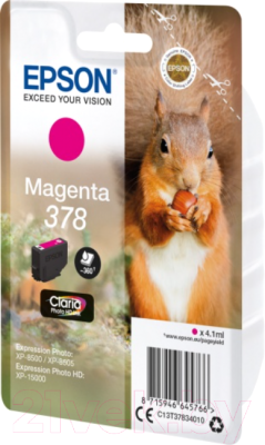 

Картридж Epson, Пурпурный, T3783 Magenta (C13T37834020)