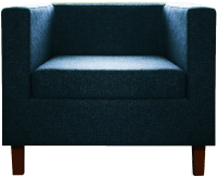 Кресло мягкое Brioli Билли Д (J17/темно-синий/опоры темные) - 
