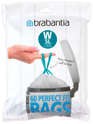 

Пакеты для мусора Brabantia, PerfectFit W 5л / 116827