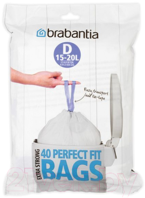 

Пакеты для мусора Brabantia, PerfectFit D 15-20л / 362187