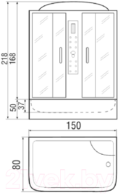 Душевая кабина RIVER Wisla 150/80/50 ТН