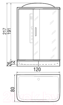 Душевая кабина RIVER Vitim 120/80/26 МТ