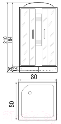 Душевая кабина RIVER Quadro 80/26 МТ