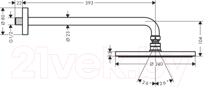 Верхний душ Hansgrohe Raindance S 240 / 27607000