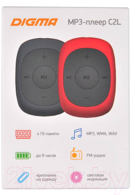 Изображение товара MP3-плеер Digma C2LG 4Gb / 367272 (серый)
