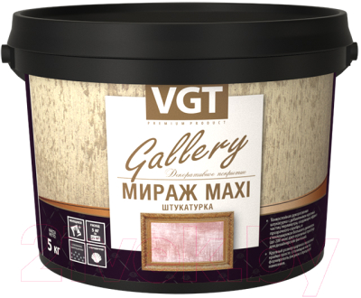 Штукатурка готовая декоративная VGT Мираж MAXI (1кг, серебристо-белый)