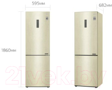 Изображение товара Холодильник с морозильником LG DoorCooling+ GA-B459CEWL