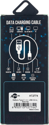 Кабель ATcom AT2774 Type-C - USB (0.8м)