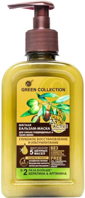 

Бальзам-маска для волос Green Collection, Мягкая Глубокое восстановление и ультрапитание