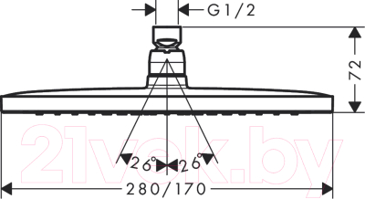 Лейка верхнего душа Hansgrohe Croma E 280 1jet 26257000