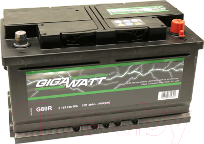 Автомобильный аккумулятор Gigawatt R+ / 0185758006 (80 А/ч)