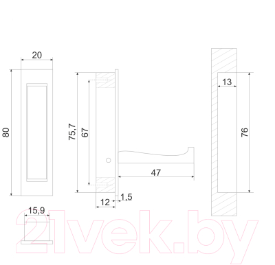 Крючок для одежды Boyard Fantom K100BN.12