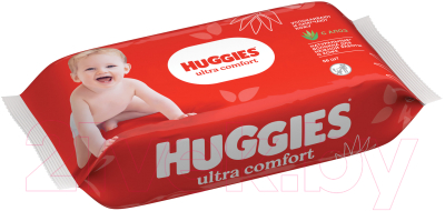 Влажные салфетки детские Huggies Ultra Comfort с Алоэ Вера и витамином Е (56шт)