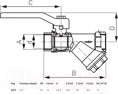 Шаровой кран Ferro KZF2