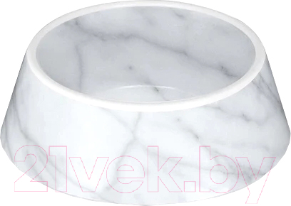 Миска для животных Tarhong Carrara Marble / PPM3077WBWM (белый мрамор)