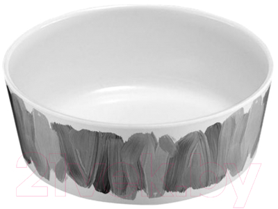 Миска для животных Tarhong Water Color Brush Stroke / PTD3060PBMBS (белый/серый)