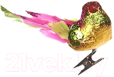 

Елочная игрушка Goodwill, Розовый;золотистый, Птица / MC 39517-1