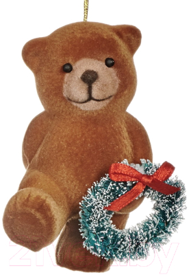 

Елочная игрушка Goodwill, Коричневый, Мишка с венком / TR 25253-2