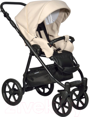Детская универсальная коляска INDIGO Broco Eco 2 в 1 (Be 02, бежевая кожа)
