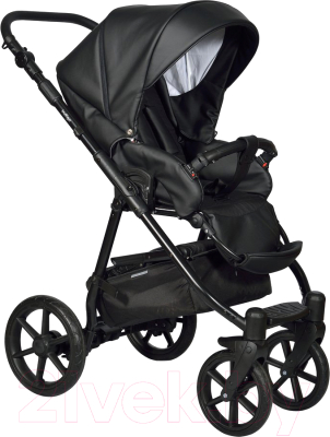 Детская универсальная коляска INDIGO Broco Eco 2 в 1 (Be 03, черная кожа)