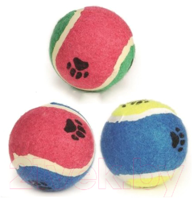 Игрушка для собак Beeztees Мячик теннисный с отпечатками лап / 625597 (большой)