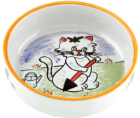 Миска для животных Beeztees 651030 (фарфоровый, изображение кошки) - 