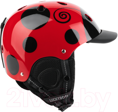 Шлем горнолыжный Luckyboo Play (S, черный/красный)
