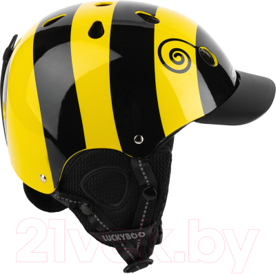 Шлем горнолыжный Luckyboo Play (S, черный/ желтый)