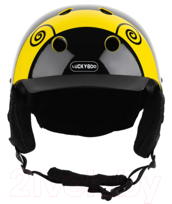 Шлем горнолыжный Luckyboo XS, черный/желтый